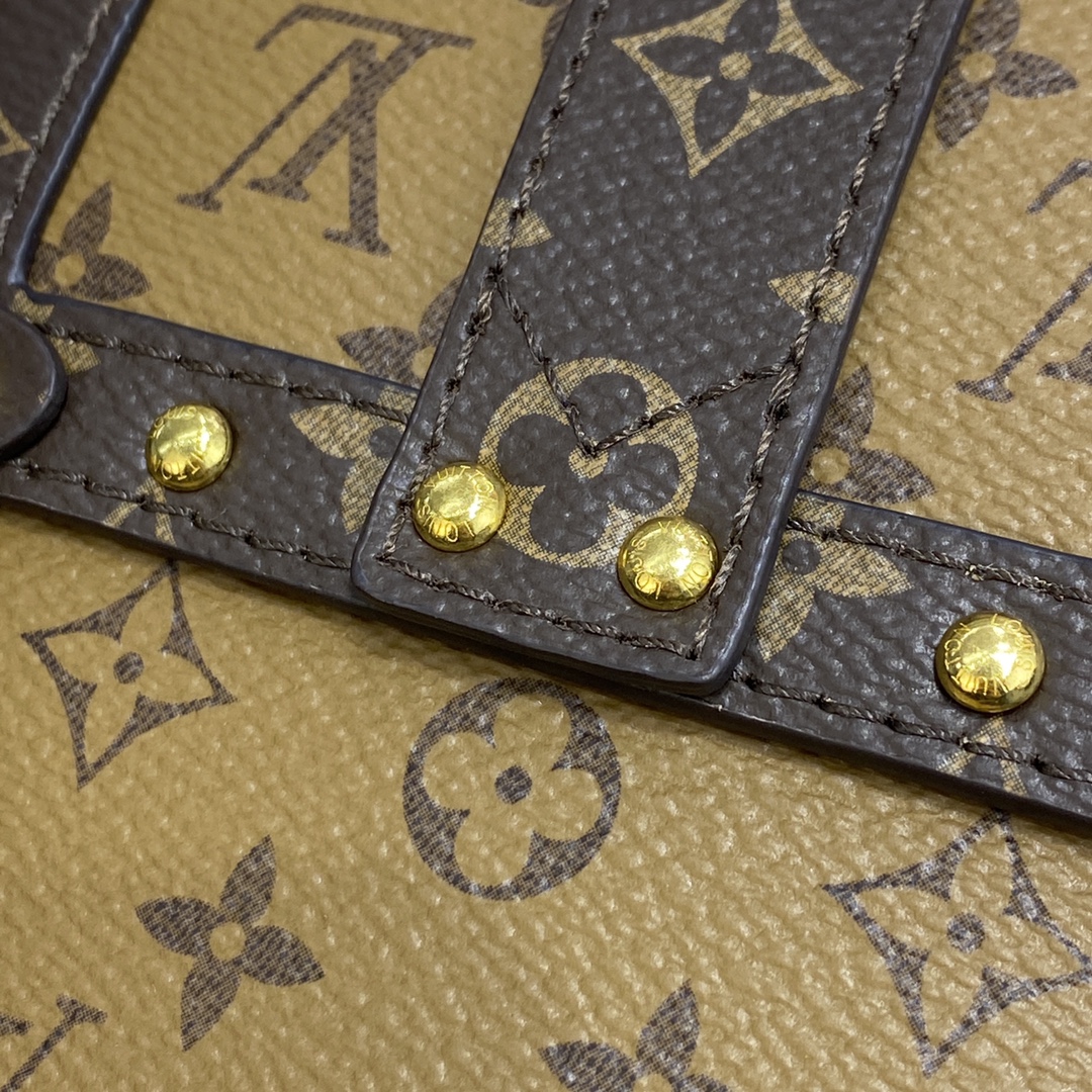 Louis Vuitton VERTICAL TRUNK POCHETTE Mini Bag Monogram M67873 